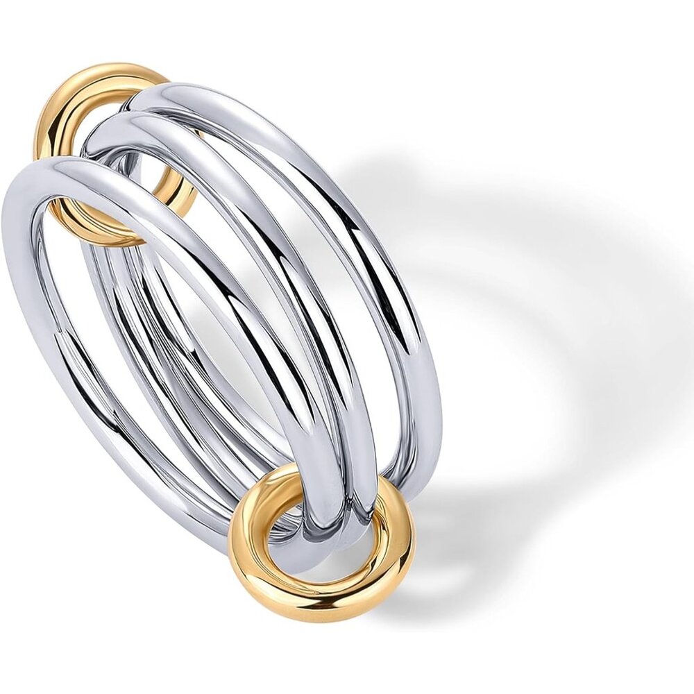 14k Gold Plated Interlocked Stackable Rings For W… - image 3